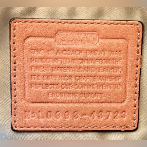 07-Coach 43723 Kristin Top Handle Peach Leather Shoulder Bag and Wallet Set - Picture 8 of 12